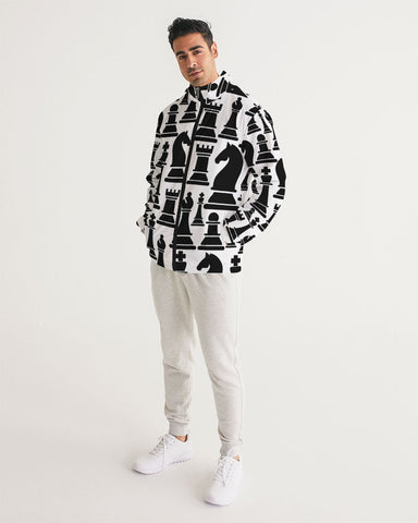 Mens Windbreaker Jacket / Chess Print