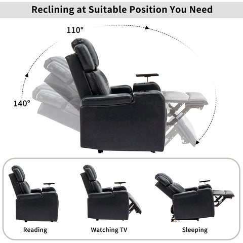PU Leather Power Recliner Individual Seat Home Theater Recliner with