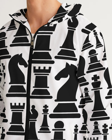 Mens Windbreaker Jacket / Chess Print