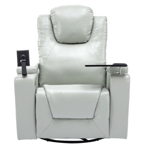 270 Degree Swivel PU Leather Power Recliner Individual Seat Home
