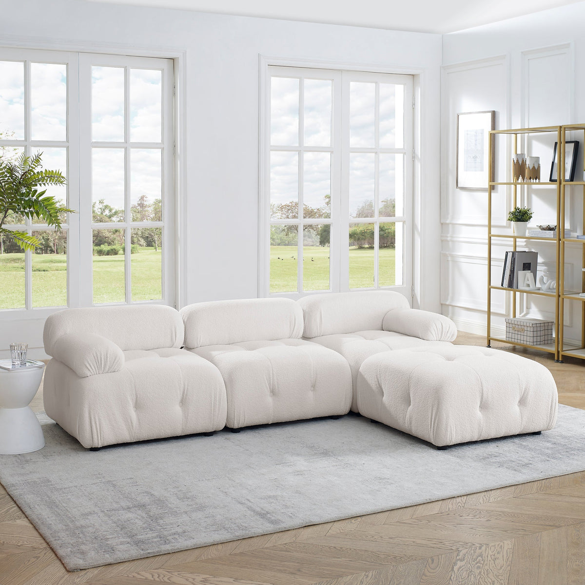Modular Sectional Sofa, Button Tufted Designed and DIY Combination,L