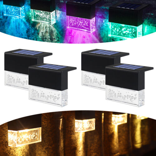 4 Pack Outdoor Deck Lights Solar Color Changing Path Garden Patio