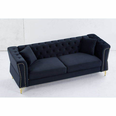 3-seater + 2-seater Combination Sofa Tufted Couch with Rolled Arms and