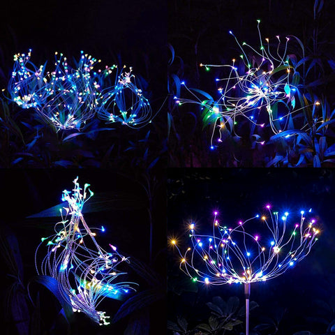 120LED Multicolor Solar Firework Lights Garden Christmas decorations