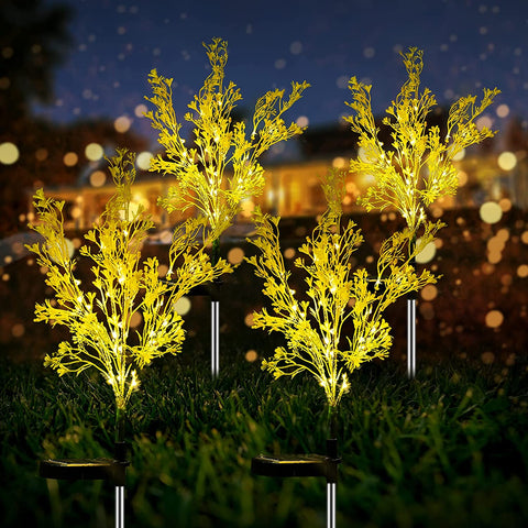 2Pcs LED Solar Rape Flowers Lights Outdoor Garden Yard Decorative SP