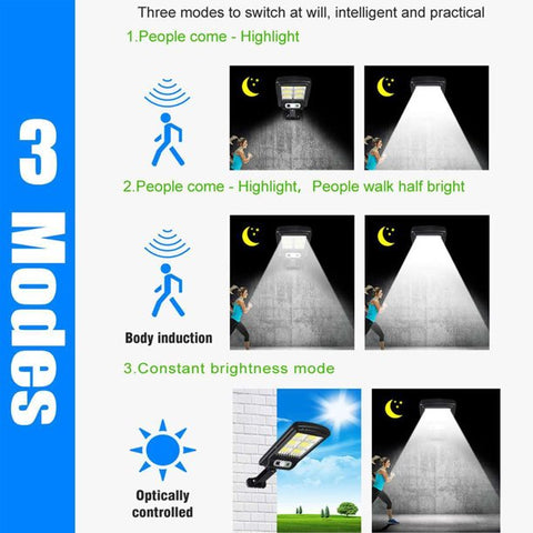 Solar Street Light Outdoor 72COB LED Remote Control Light Waterproof