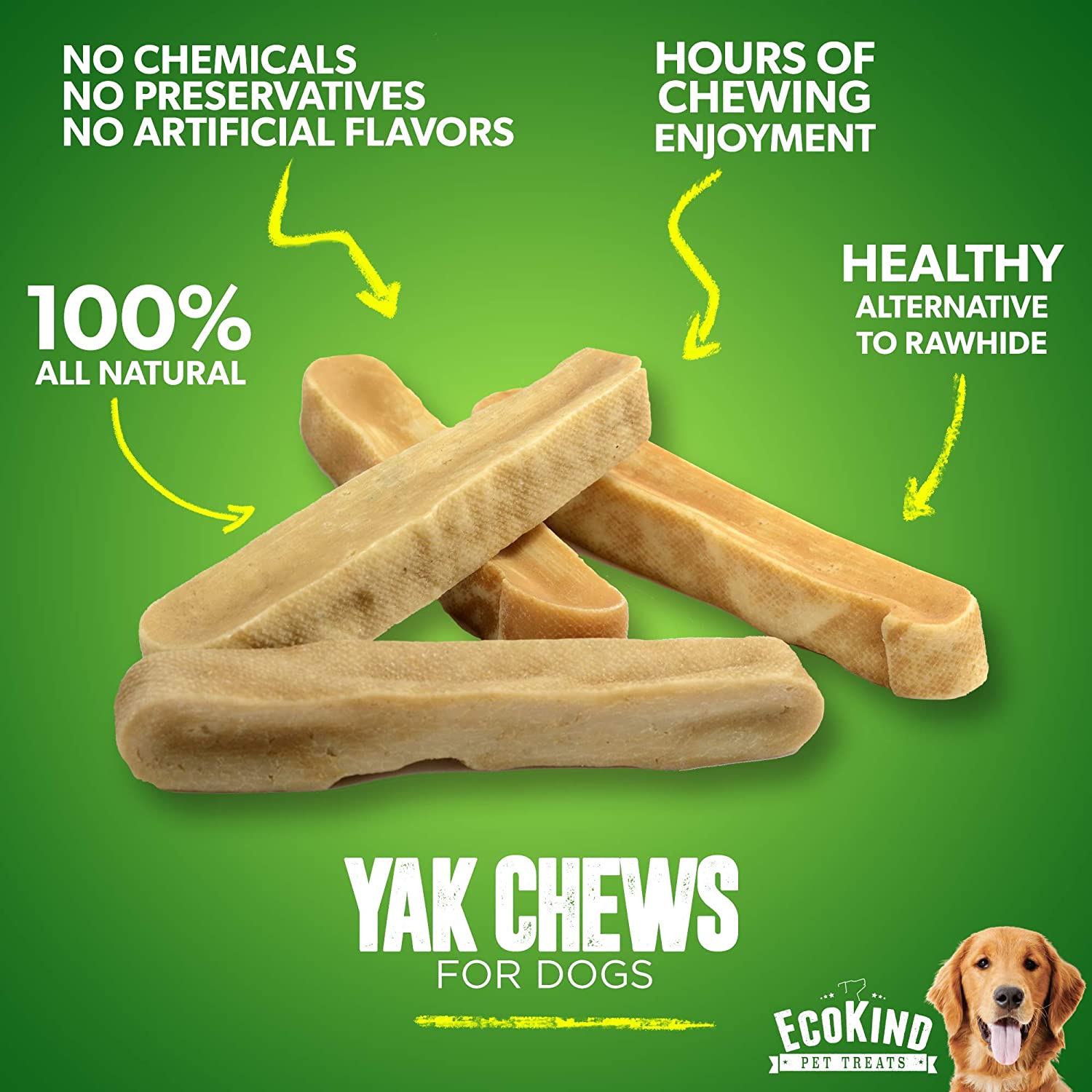 Gold Yak Chews for Small Dogs (4 - 75 sticks)