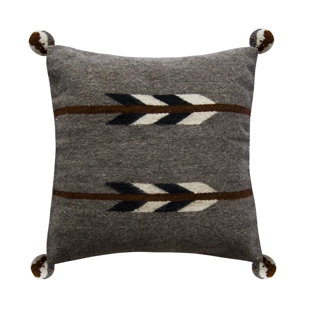 Baxa Native American Pillow Cover, Gray Arrows