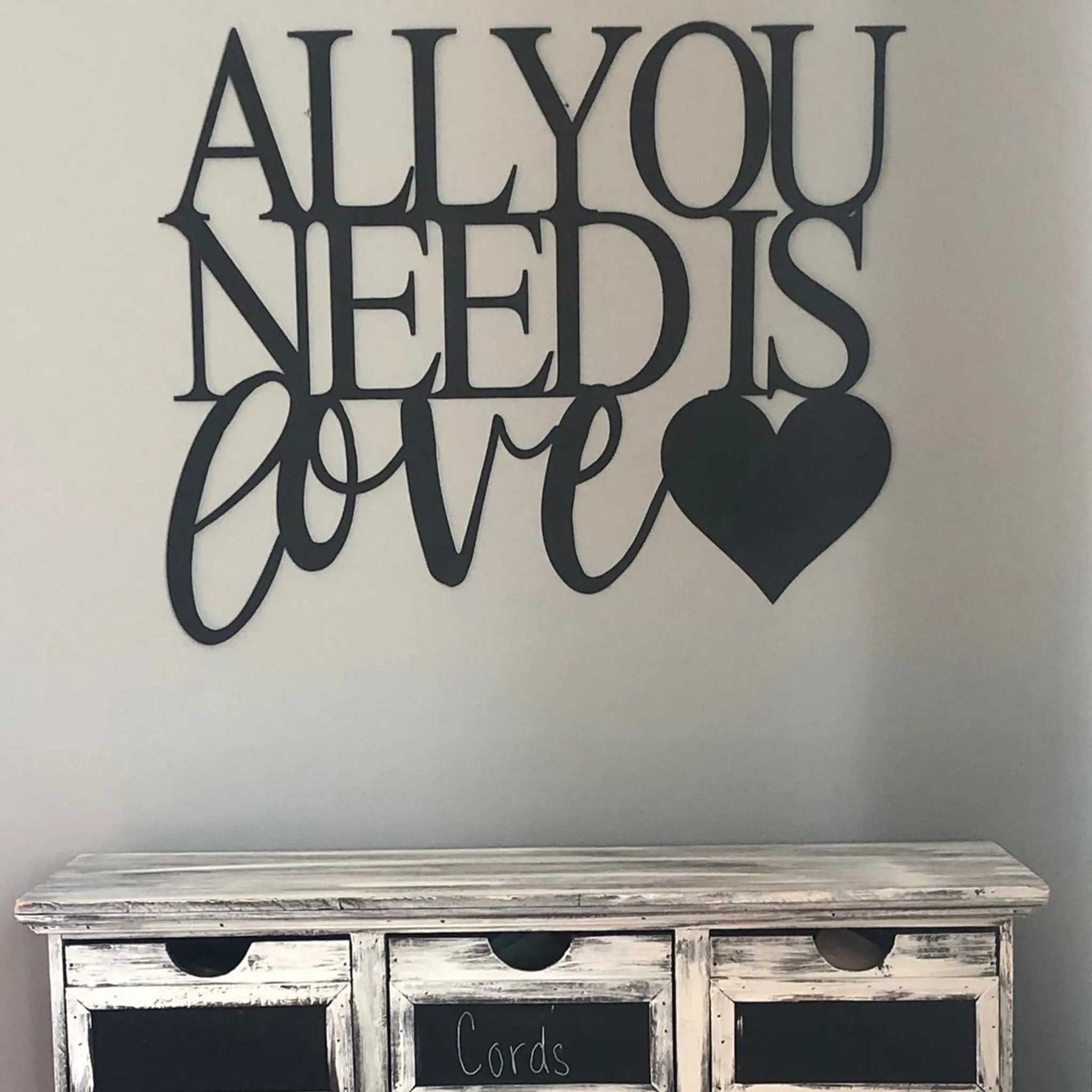 All You Need Is Love - Metal Wall Art Malachite