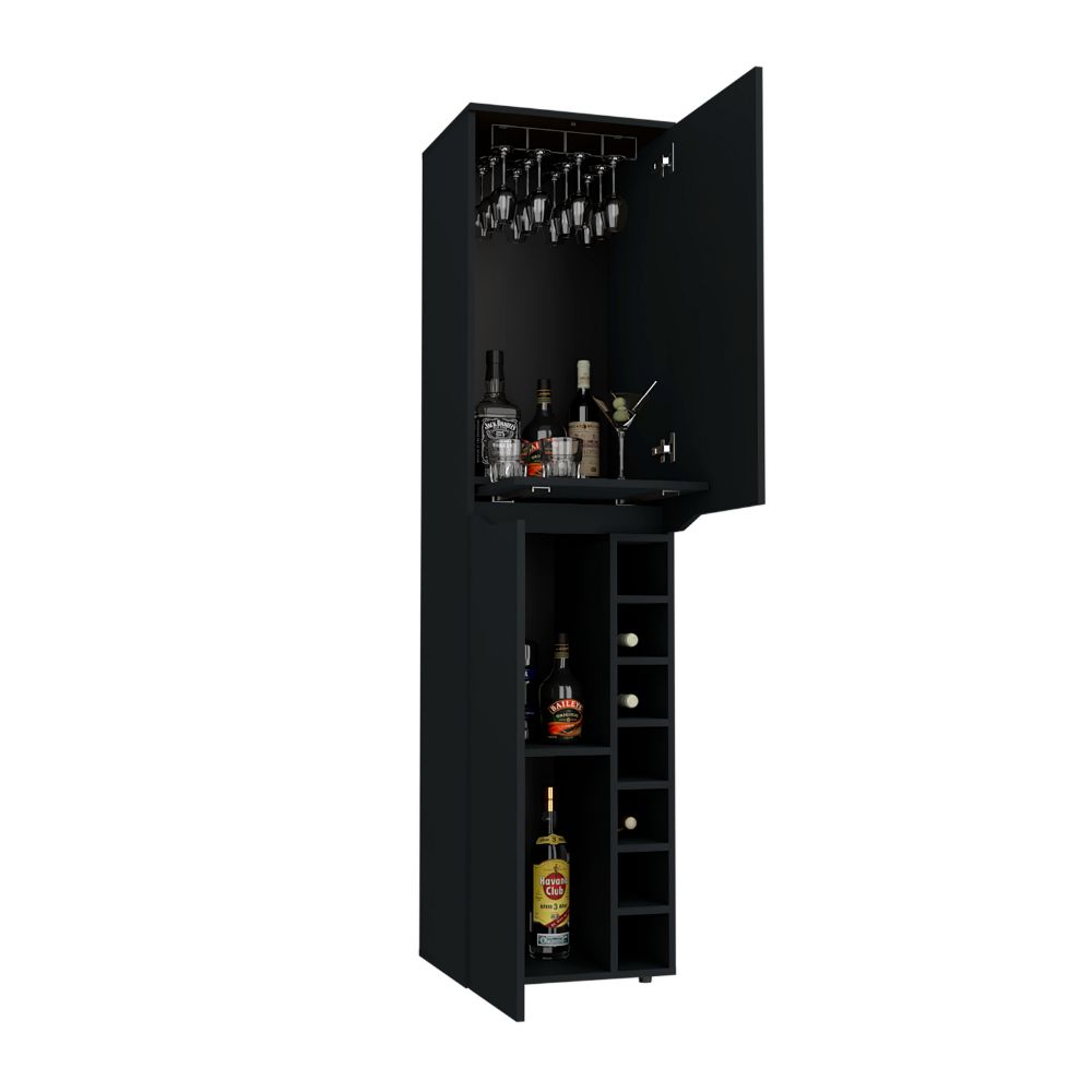 Tall Cabinet Bell, Seven Cubbies, Two-Door Cabinets, Black Wengue
