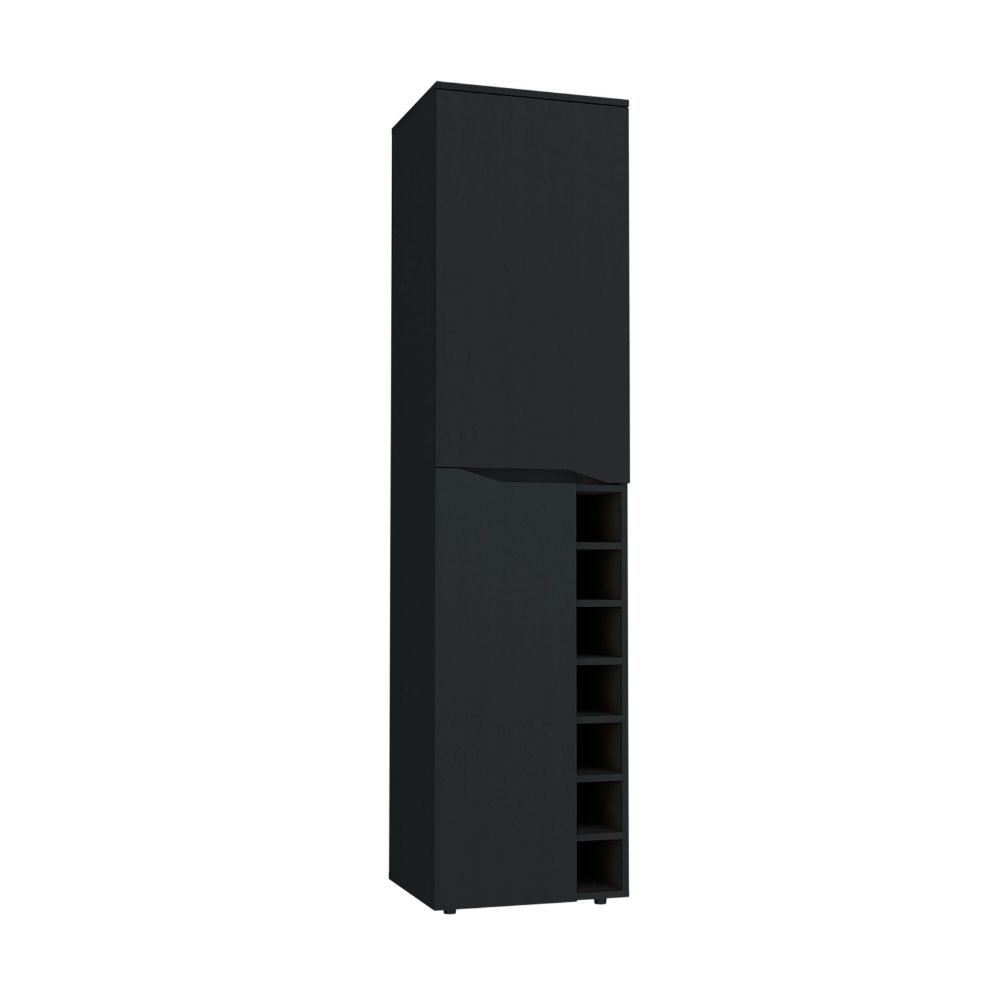 Tall Cabinet Bell, Seven Cubbies, Two-Door Cabinets, Black Wengue