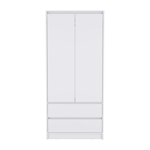 Armoire Closher, Two Drawers, White Finish