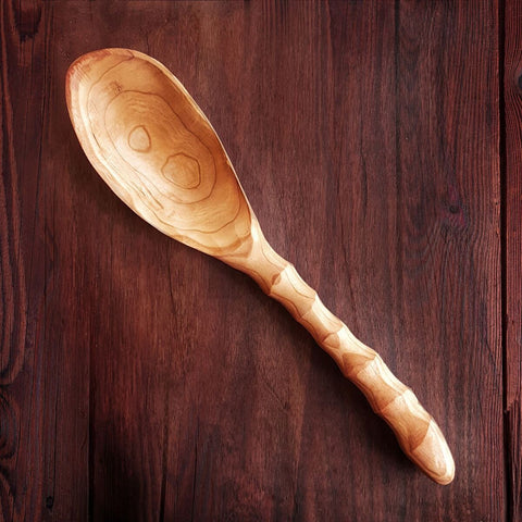 Chef Spoon, Wooden Spoon Handcarved from Cherry Wood or Walnut Wood