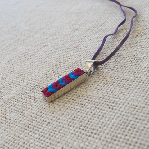 Folk Long Pendant Necklace. Violet Athena