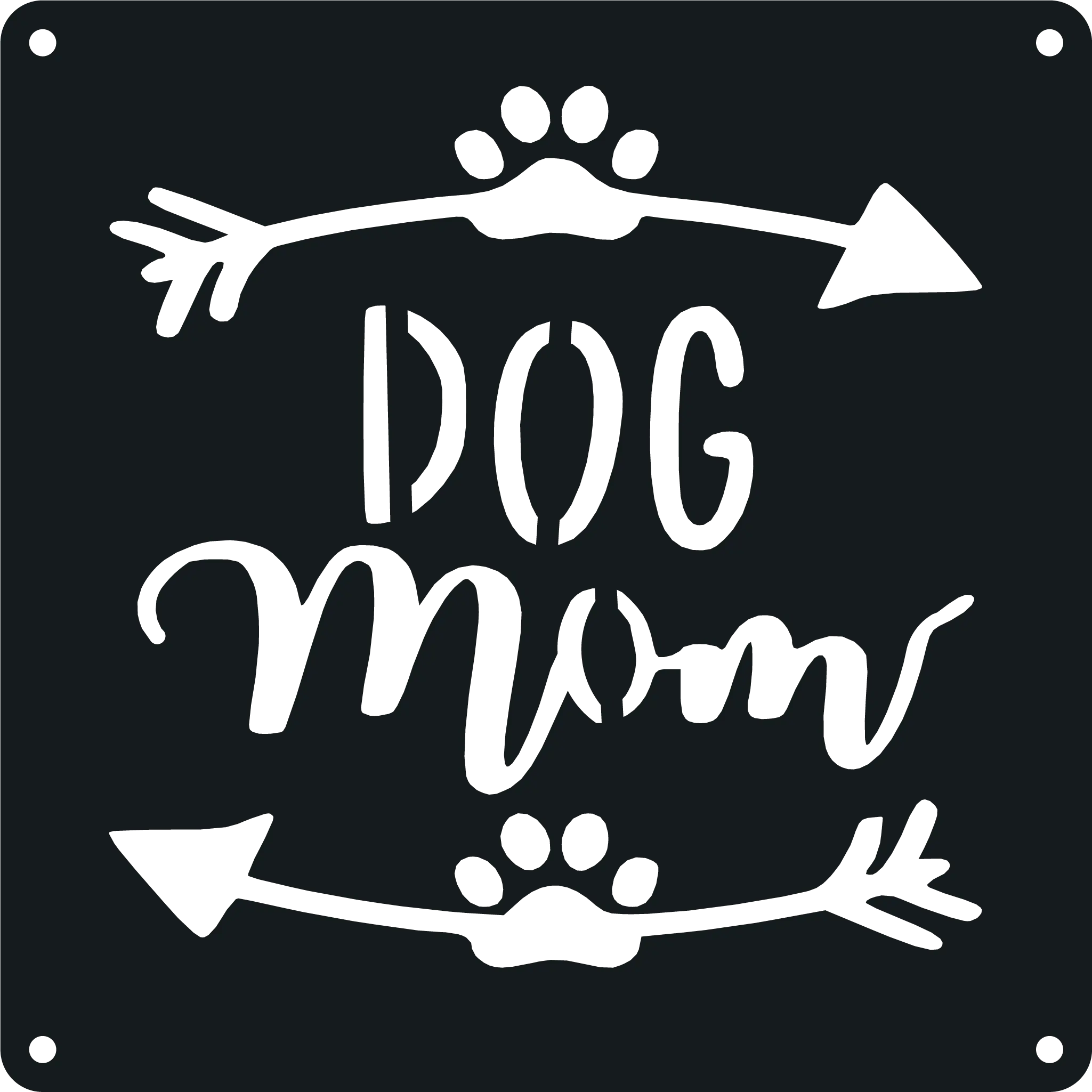 Dog Mom - Metal Wall Art Malachite