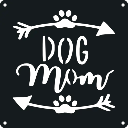 Dog Mom - Metal Wall Art Malachite