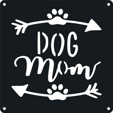 Dog Mom - Metal Wall Art Malachite