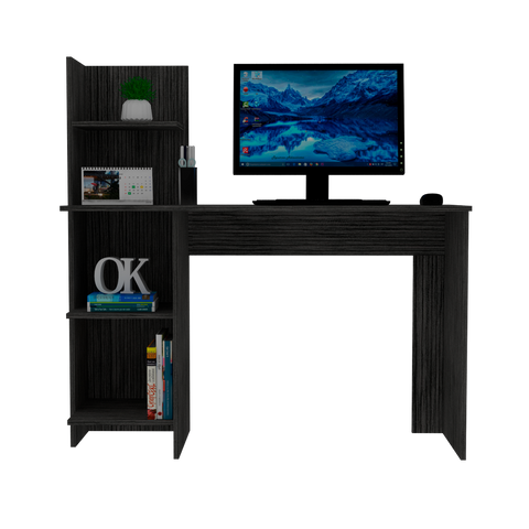 Desk Wichita, Four Shelves, Smokey Oak Finish