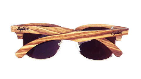 Ebony and ZebraWood Sunglasses, Tea Polarized Lenses Purple Ariadne