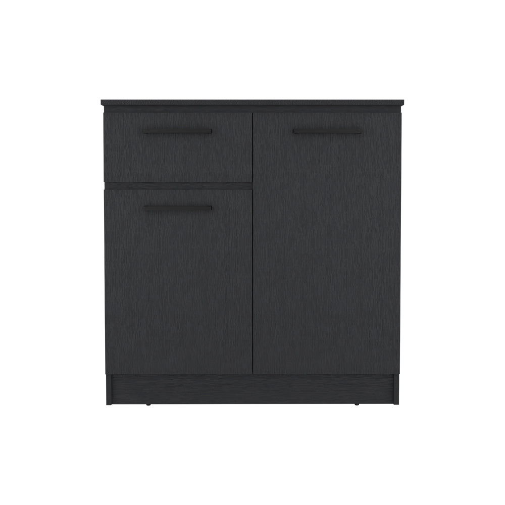 Dresser Carlin, Drawer and 2 Door Cabinets, Black Wengue Finish