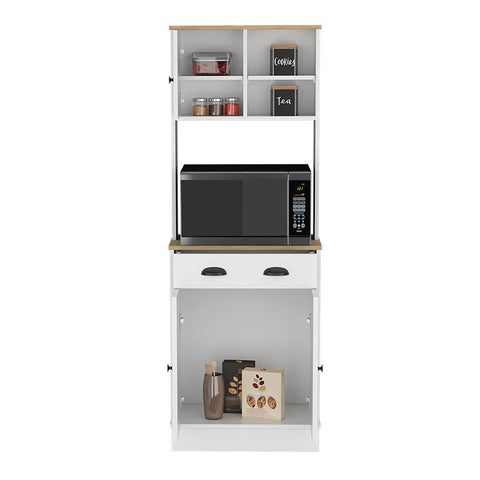 Microwave Storage Stand with 3-Doors and Drawer Arlington, White /