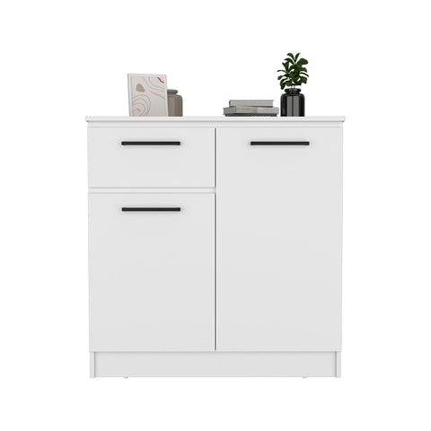 Dresser Carlin, Drawer and 2 Door Cabinets, White Finish