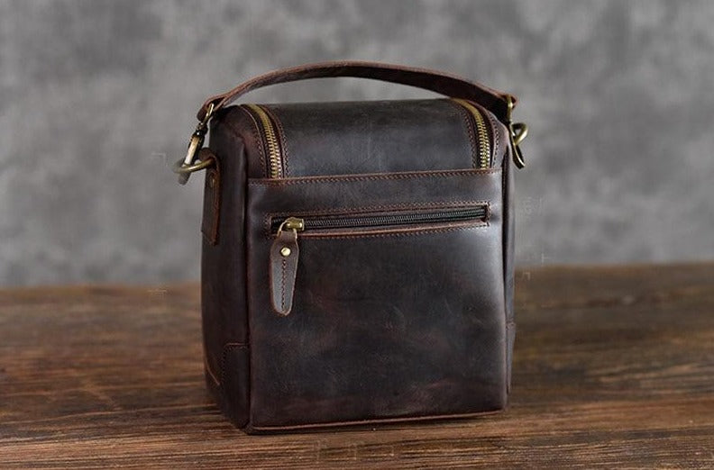 The Calista | Small Leather Camera Bag - Leather Camera Lens Case Jade Gaia