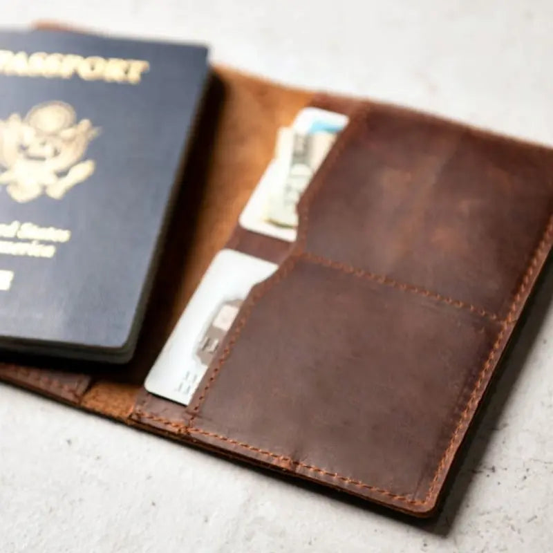 Priam Handmade Leather Passport Cover Jade Gaia