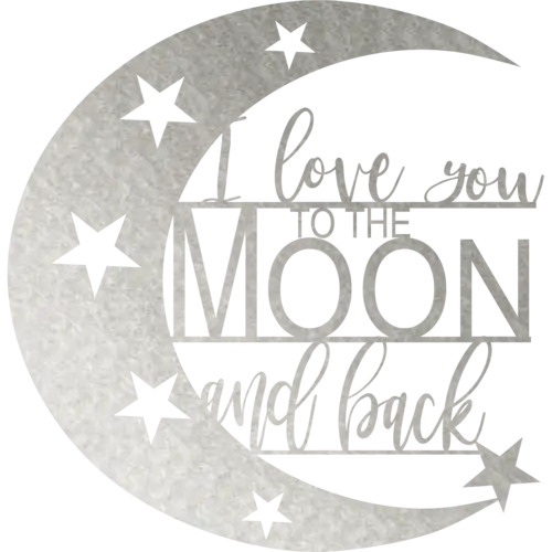 I Love You To The Moon And Back - Metal Wall Art Malachite