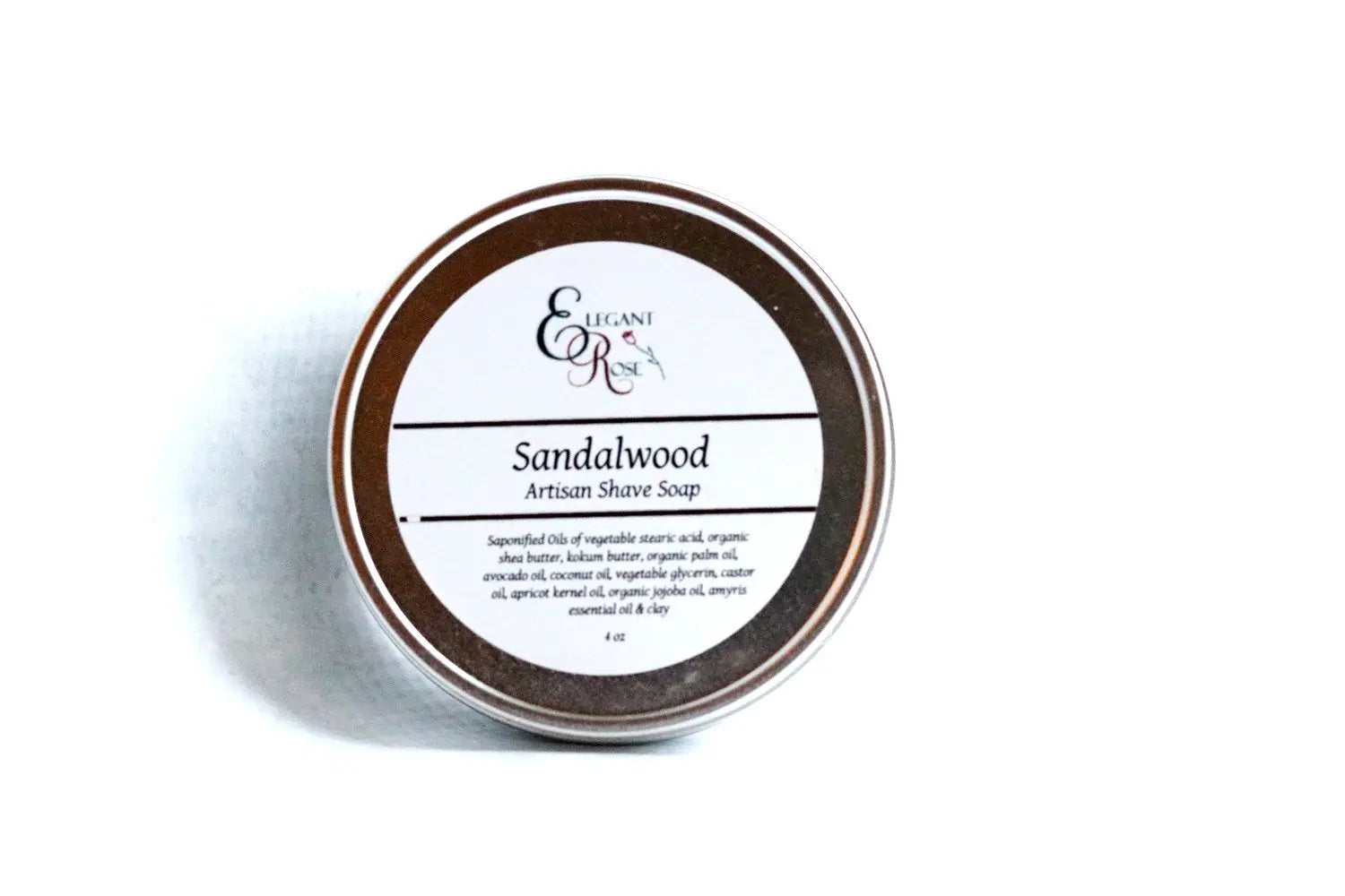 Sandalwood Artisan Shave Soap, Natural Shaving Maroon Oliver