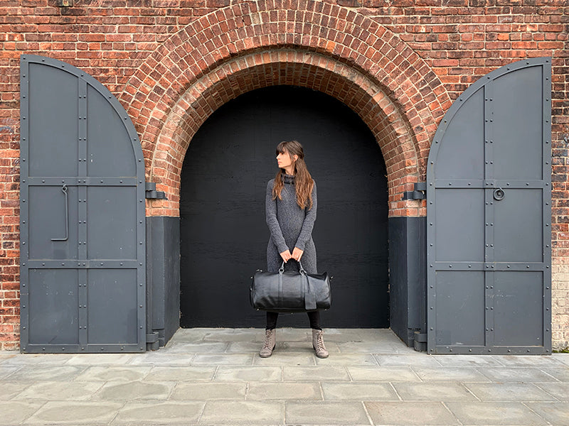 The Endre Weekender | Vintage Leather Duffle Bag Jade Gaia