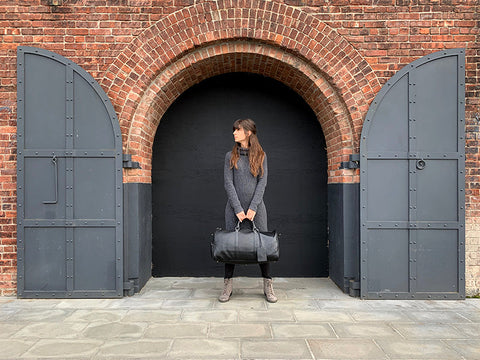 The Endre Weekender | Vintage Leather Duffle Bag Jade Gaia