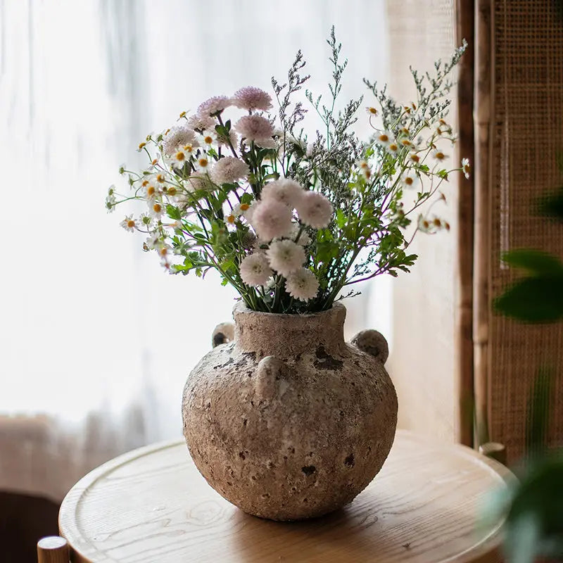 Pottery Stoneware Vase Zen Style Pottery for Dried Flowers Sangria Uranus