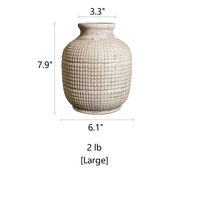 White Textured Porcelain Ceramic Jar Vase Sangria Uranus