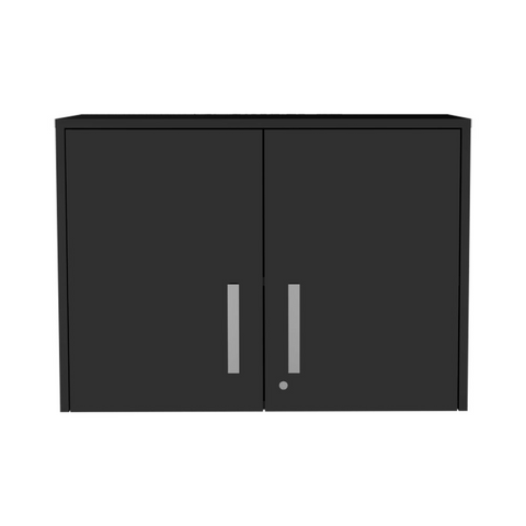 Wall Storage Cabinet Lions, 3 Shelves, Double Door, Black Wengue