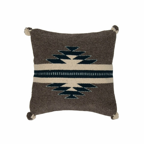 Telayú Wool Carpet Pillow with Blue