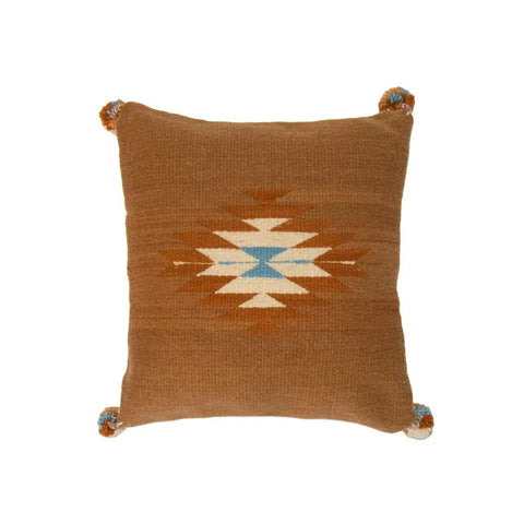 Belegui Flat Weaved Pillow Cover with Caramel Diamond. Violet Athena