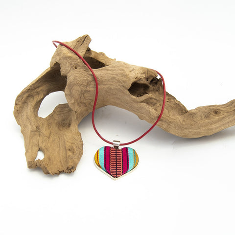 Panthelo Heart Textile Necklace.