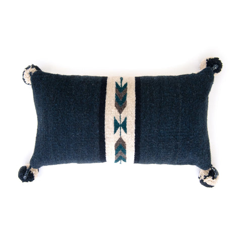 Neza Navajo Arrows, Hand Weaved Wool Pillow Cover Violet Athena