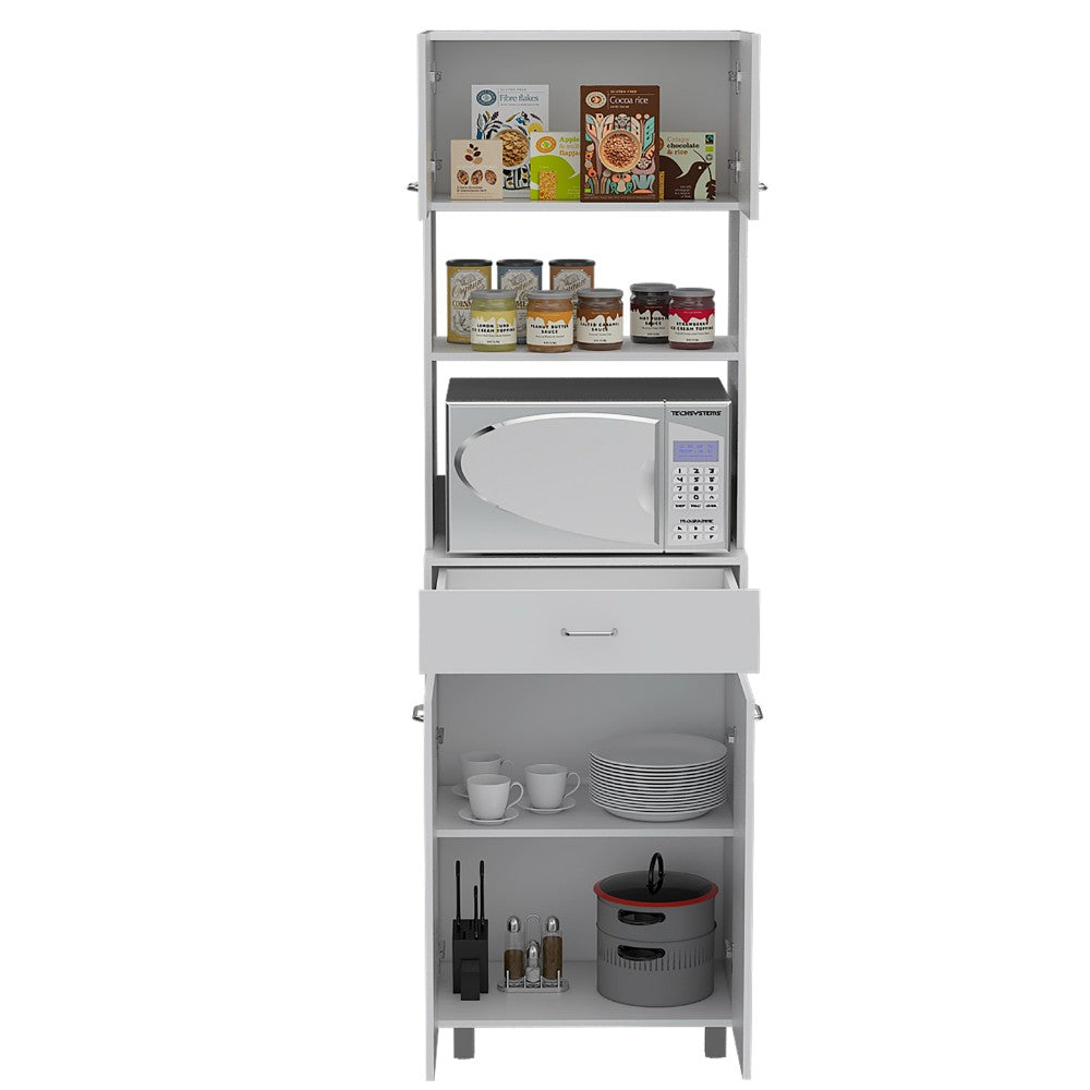 Microwave Cabinet Madison, Double Door, White Finish