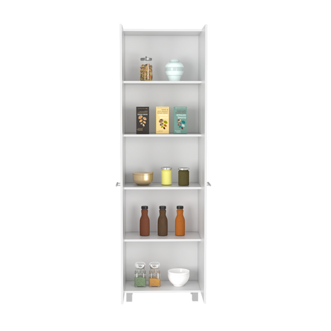 Pantry Cabinet Phoenix, Five Interior Shelves, White Finish
