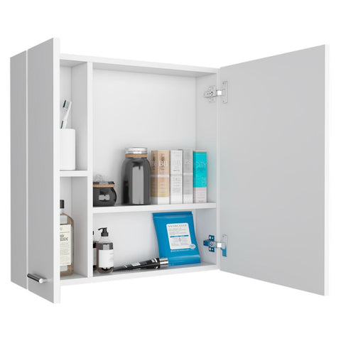 Medicine Cabinet Prague, Four Internal Shelves, Single Door, White