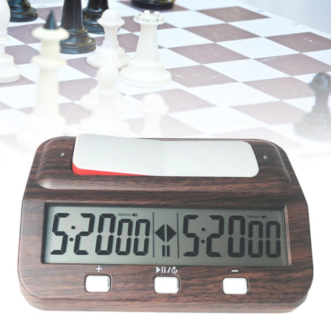 HQT101w Plastic Chess Clock Go Chess Timer(Wood Grain)