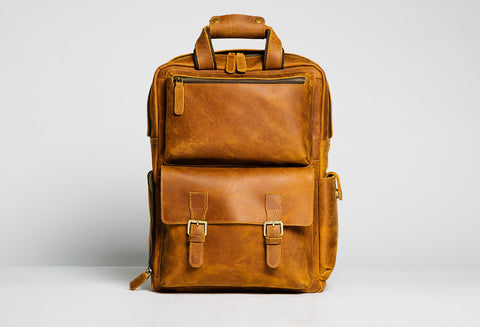 The MANN Bag | Large Capacity Leather Camera Backpack Jade Gaia