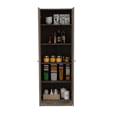 Storage Cabinet Pipestone, Five Shelves, Dark Brown / Black Wengue