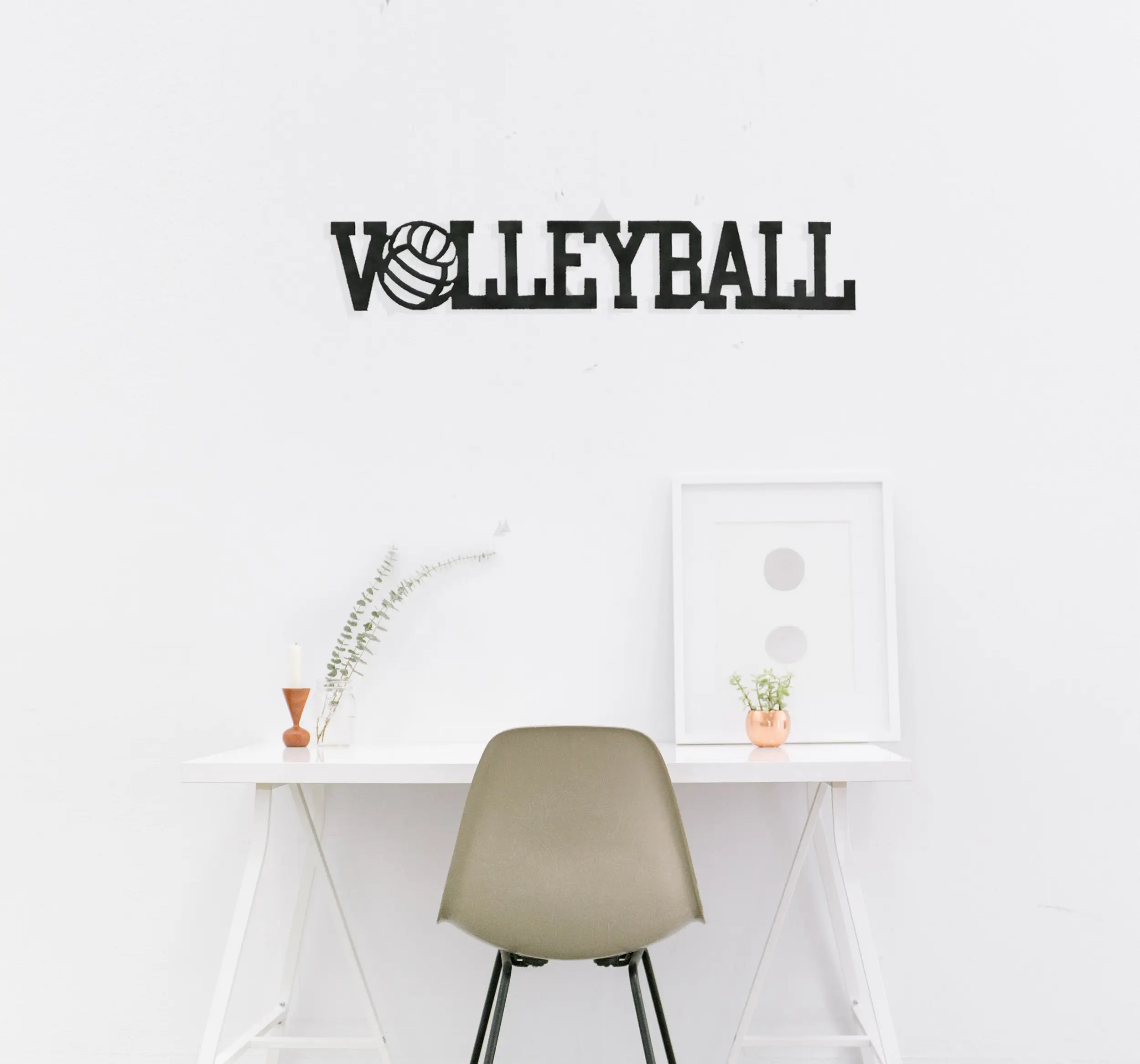 Volleyball Word - Metal Wall Art Malachite