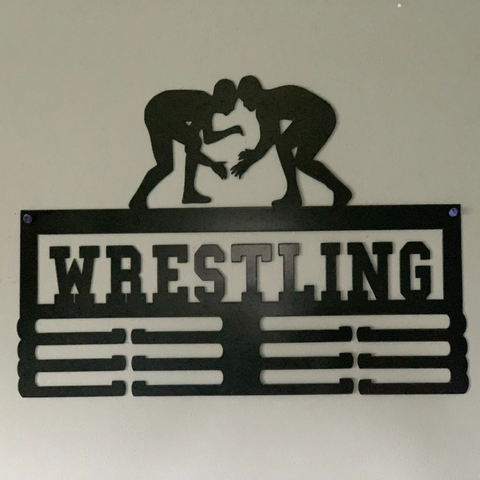 Wrestling Medal Holder - Metal Wall Art Malachite