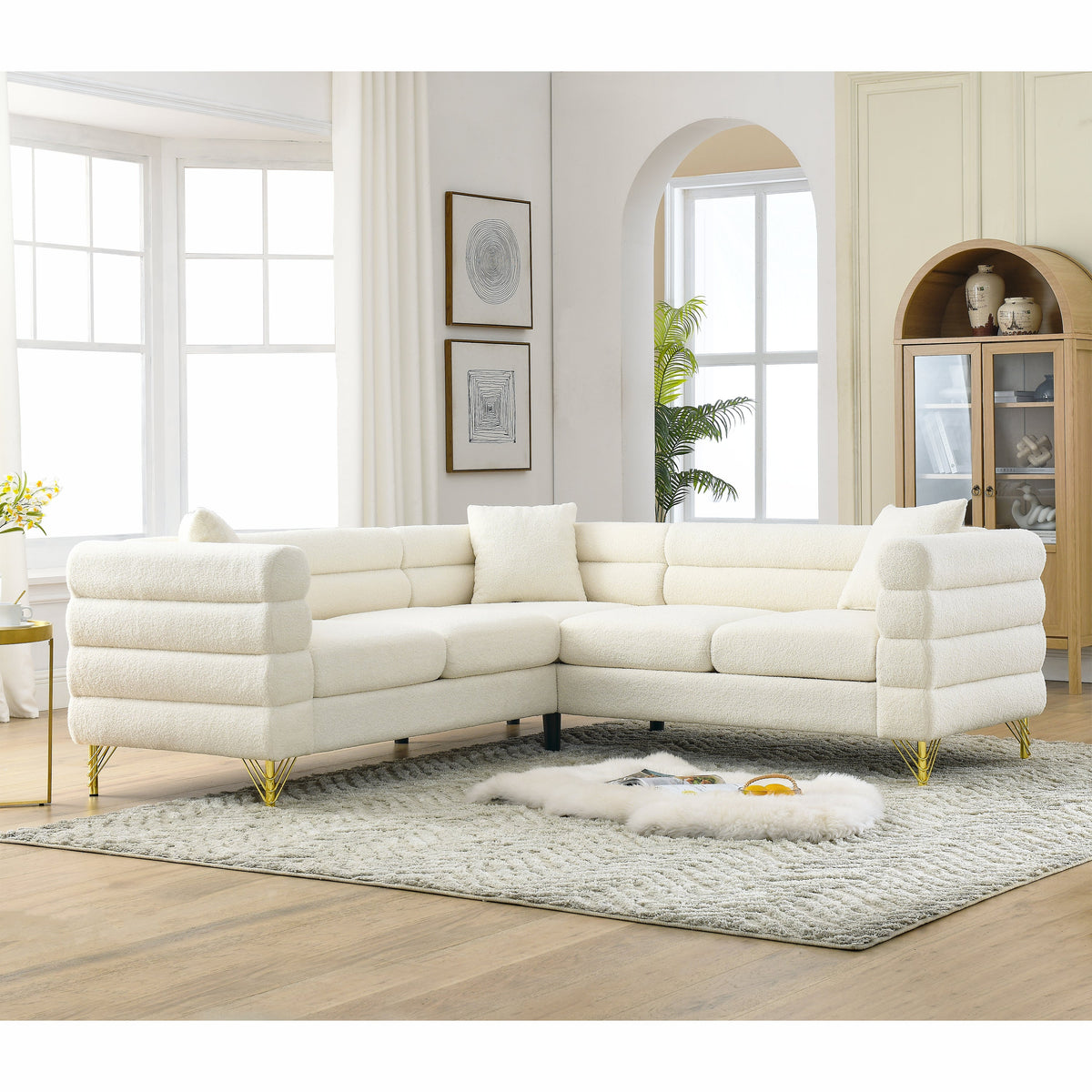 81.5-Inch Oversized Corner Sofa Covers, L-Shaped Sectional Couch,