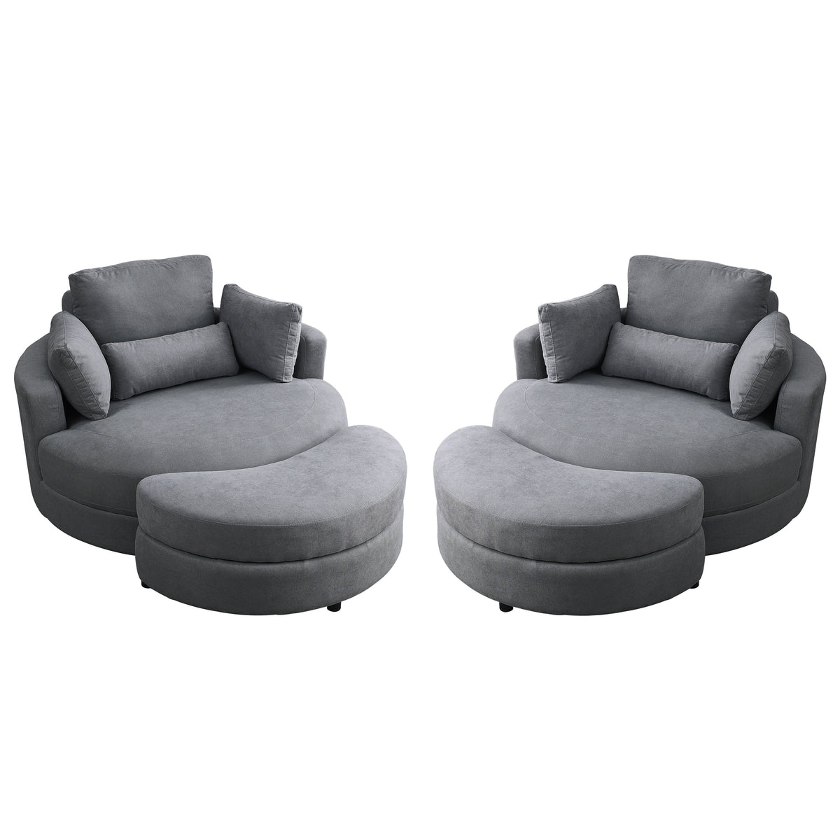 Swivel Accent Barrel Modern Dark Grey Sofa Lounge Club Big Round Chair