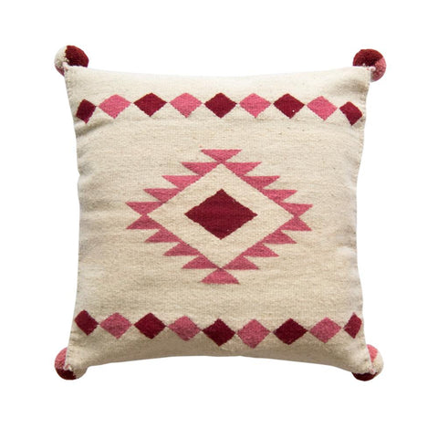 Hruzaani Carpet Accent Pillow, Pink Diamond
